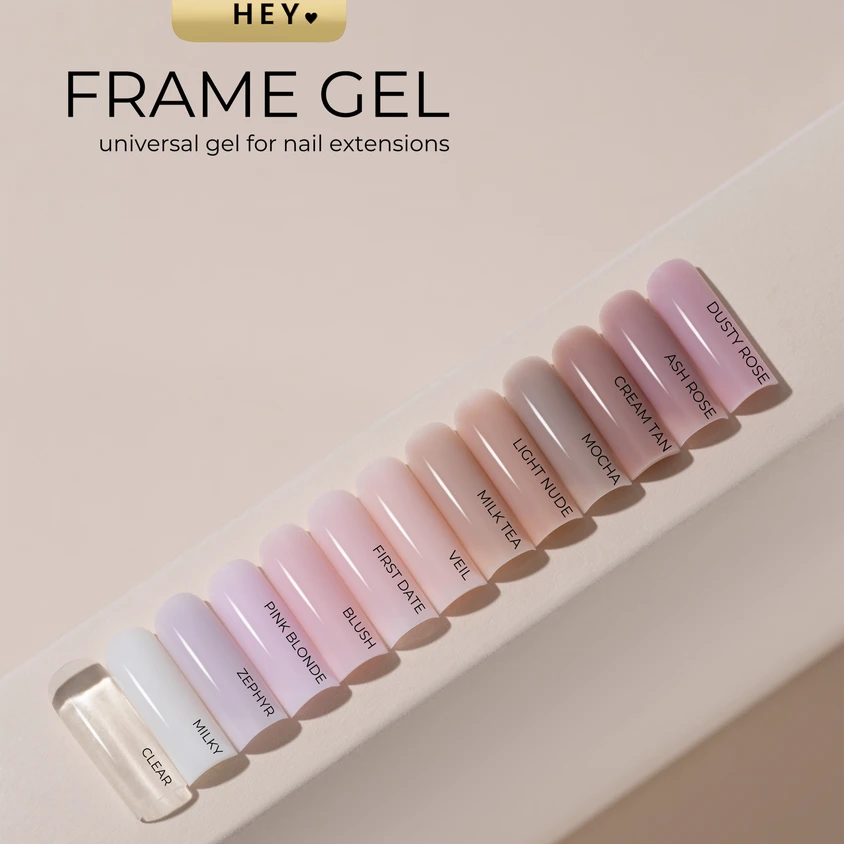 HEYLOVE Frame gel de construction avec pompe FIRST DATE, 30 ml, rose-laiteux chaud et délicat
