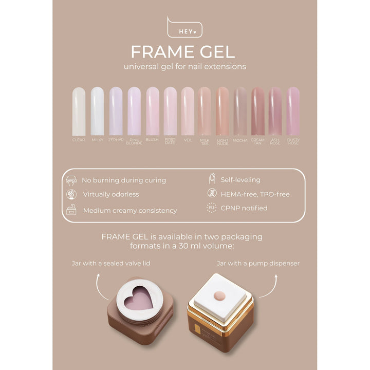 HEYLOVE Frame gel construtor BLUSH, 30 ml (em boião)