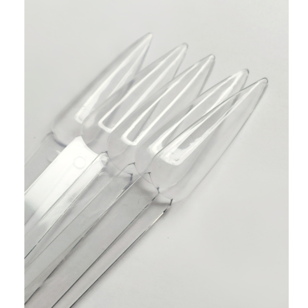 Clear stiletto nail tips display sticks for nail art, manicure, and UV gel polish samples