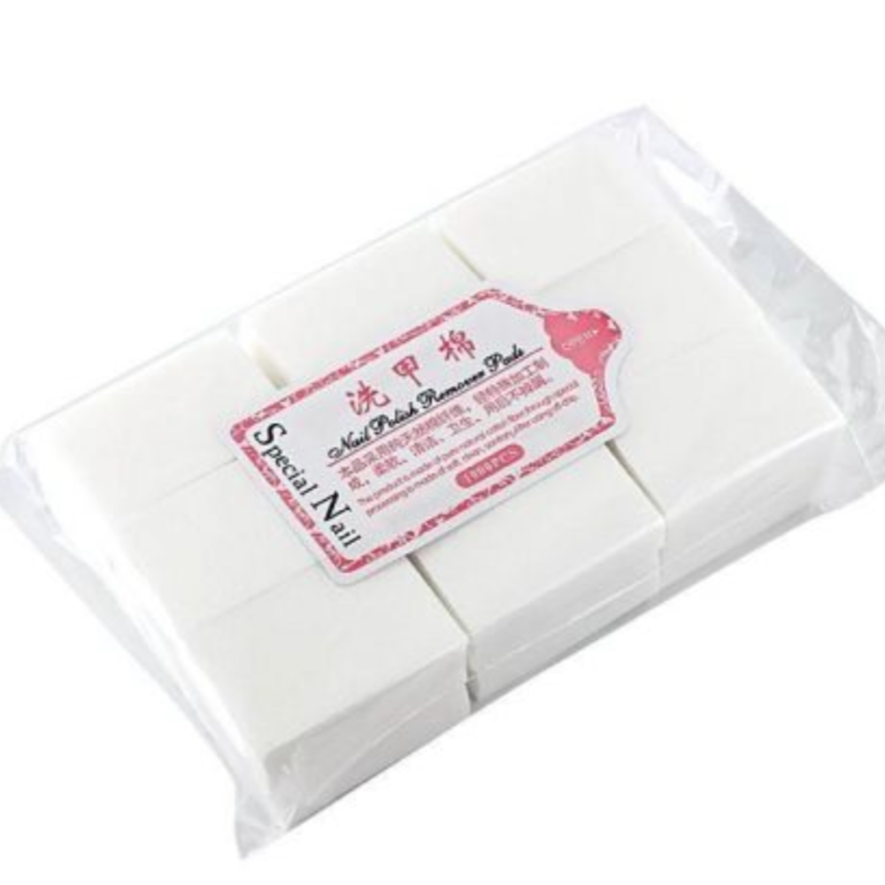 Pack of white nail polish remover pads for manicure and pedicure
