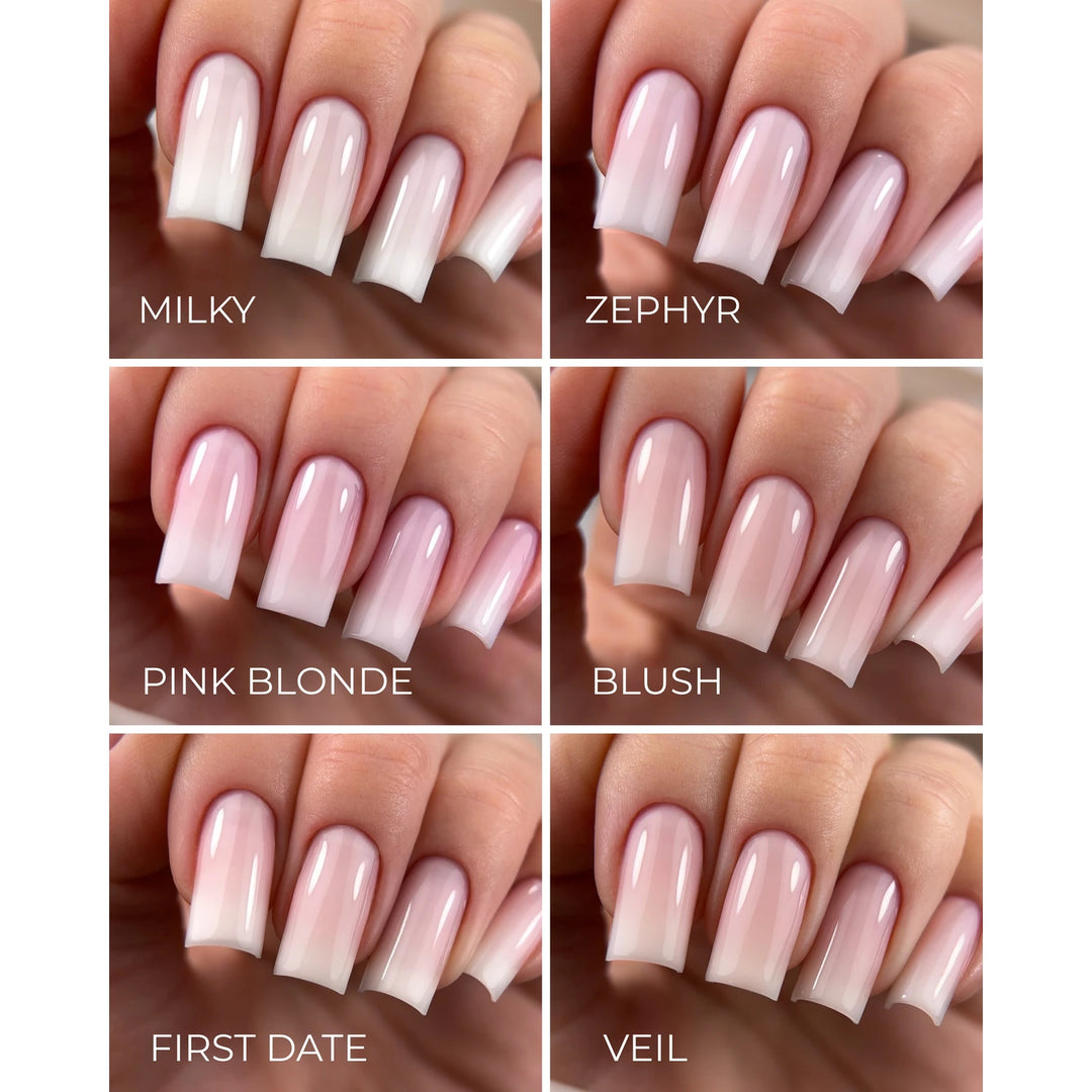 HEYLOVE Frame Builder Gel – milky, lavender and pink shades