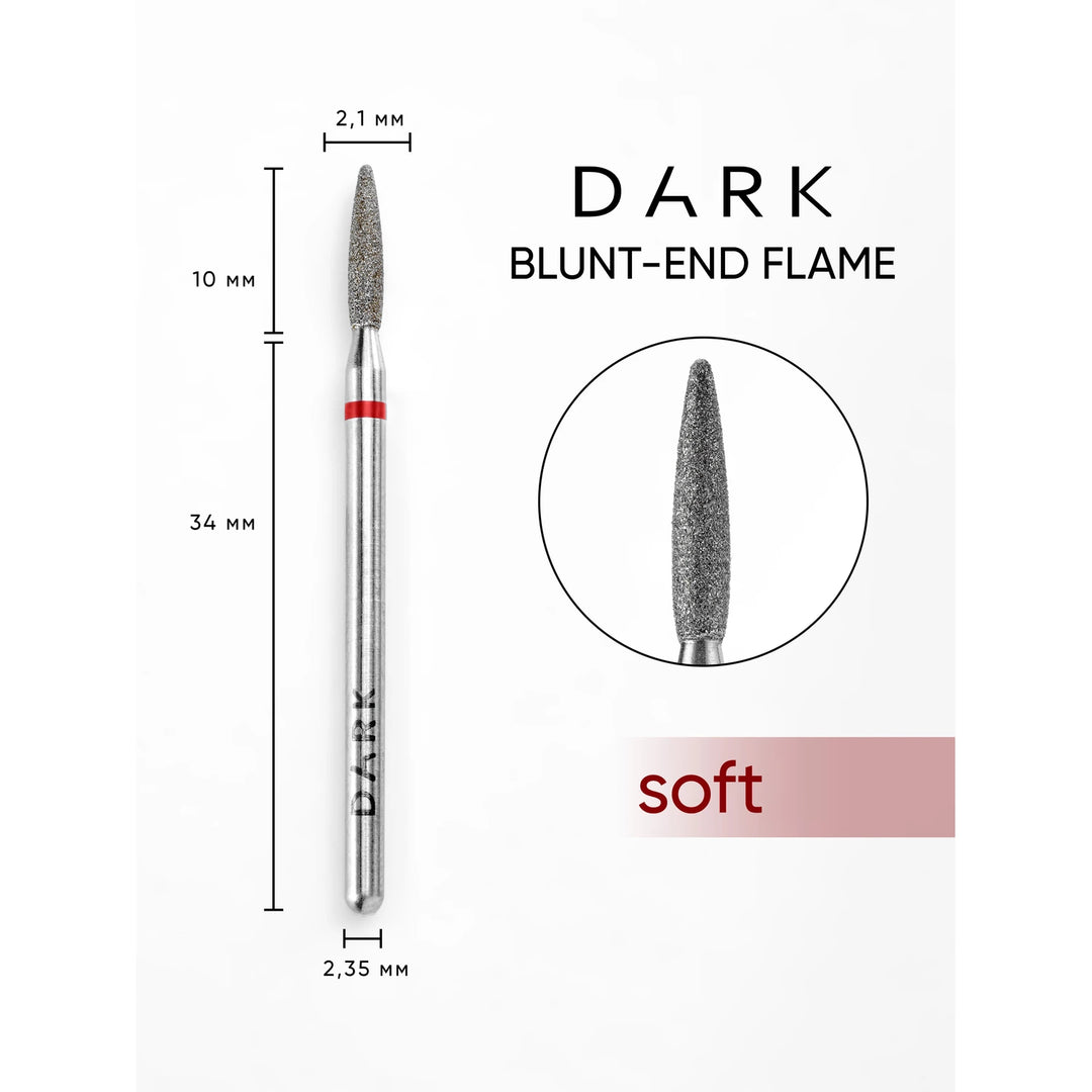 DARK Diamantová frézka Blunt-End Flame 2,1x10 mm (červená)