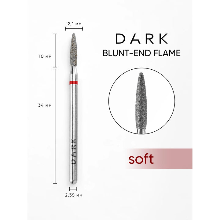 DARK Diamantová frézka Blunt-End Flame 2,1x10 mm (červená)