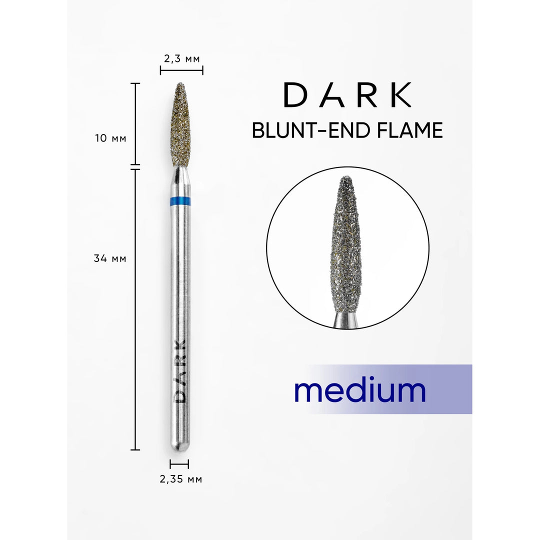 DARK Diamantová frézka Blunt-End Flame 2,3x10 mm (červená)