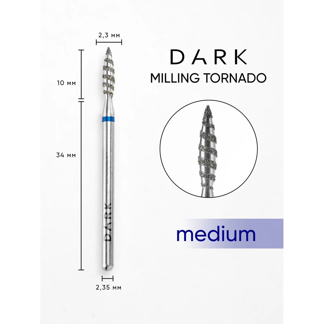 DARK Broca diamantada Tornado Flame 2,3x10 mm (azul)