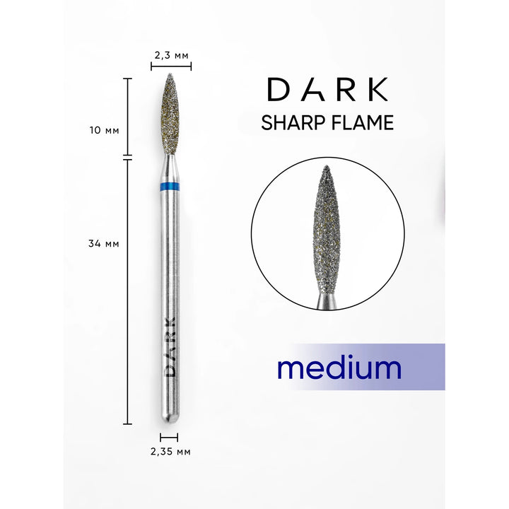 DARK Sharp flame drill bit 2.3 x 10 mm (Blue)
