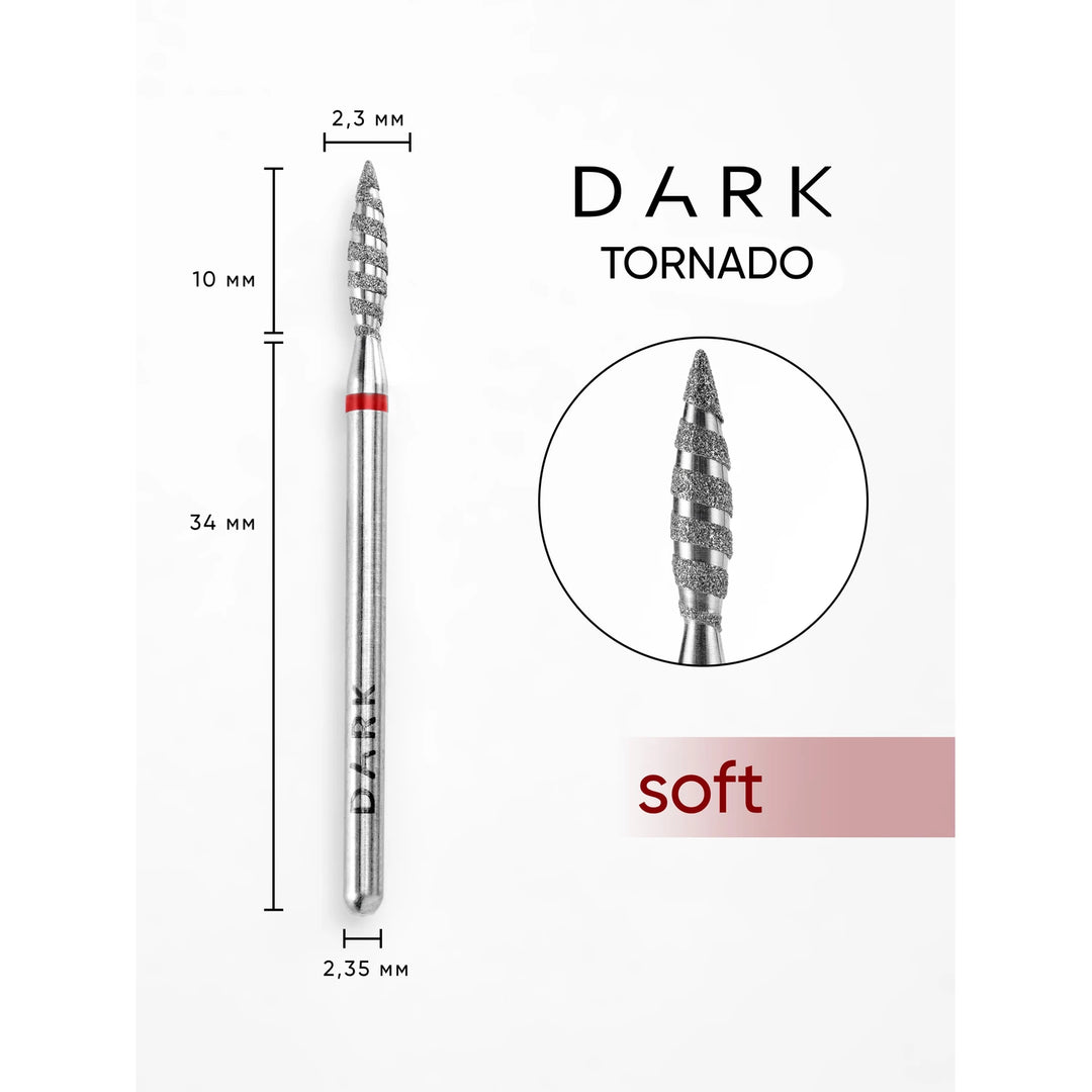 DARK Diamantová frézka Tornado Flame 2,3x10 mm (červená)