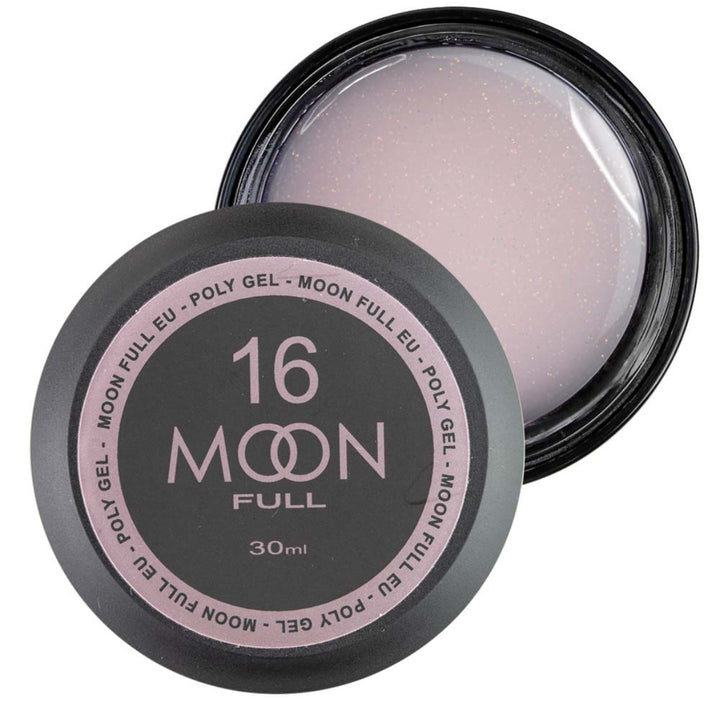 MOON Full Poly Gel №16 white chocolate with shimmer, 30 ml