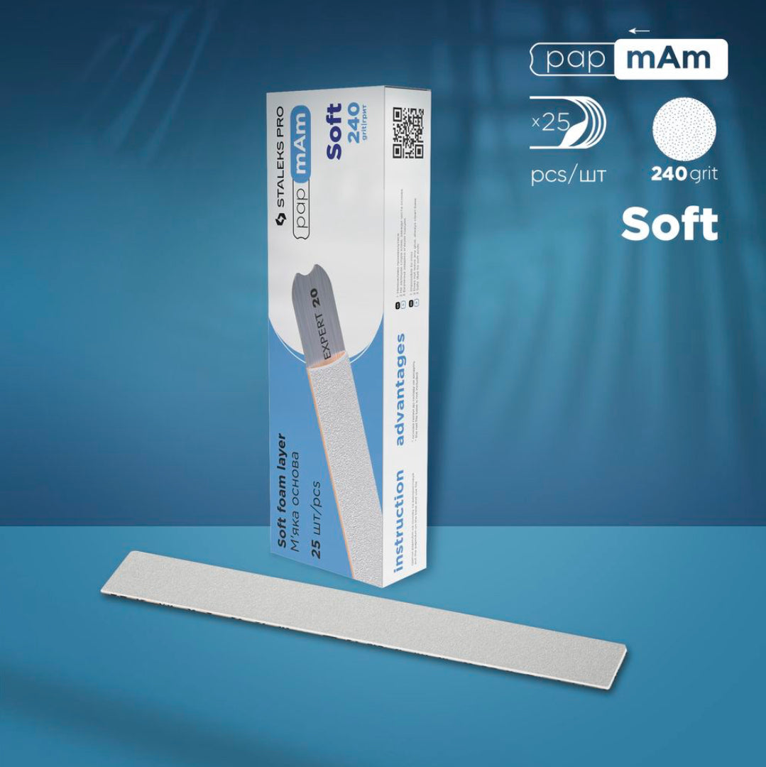 Soft 240 grit nail file with box, professional manicure and pedicure accessory