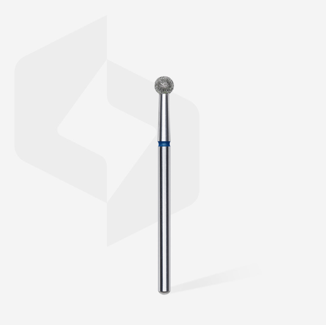 Diamond nail drill bit for manicure and pedicure, metal shaft with round abrasive tip