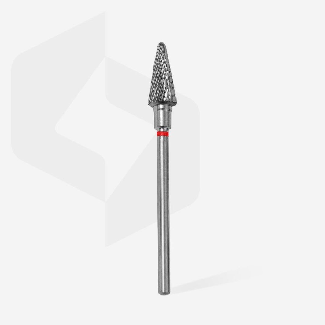 Carbide nail drill bit with pointed cone shape for manicure and pedicure