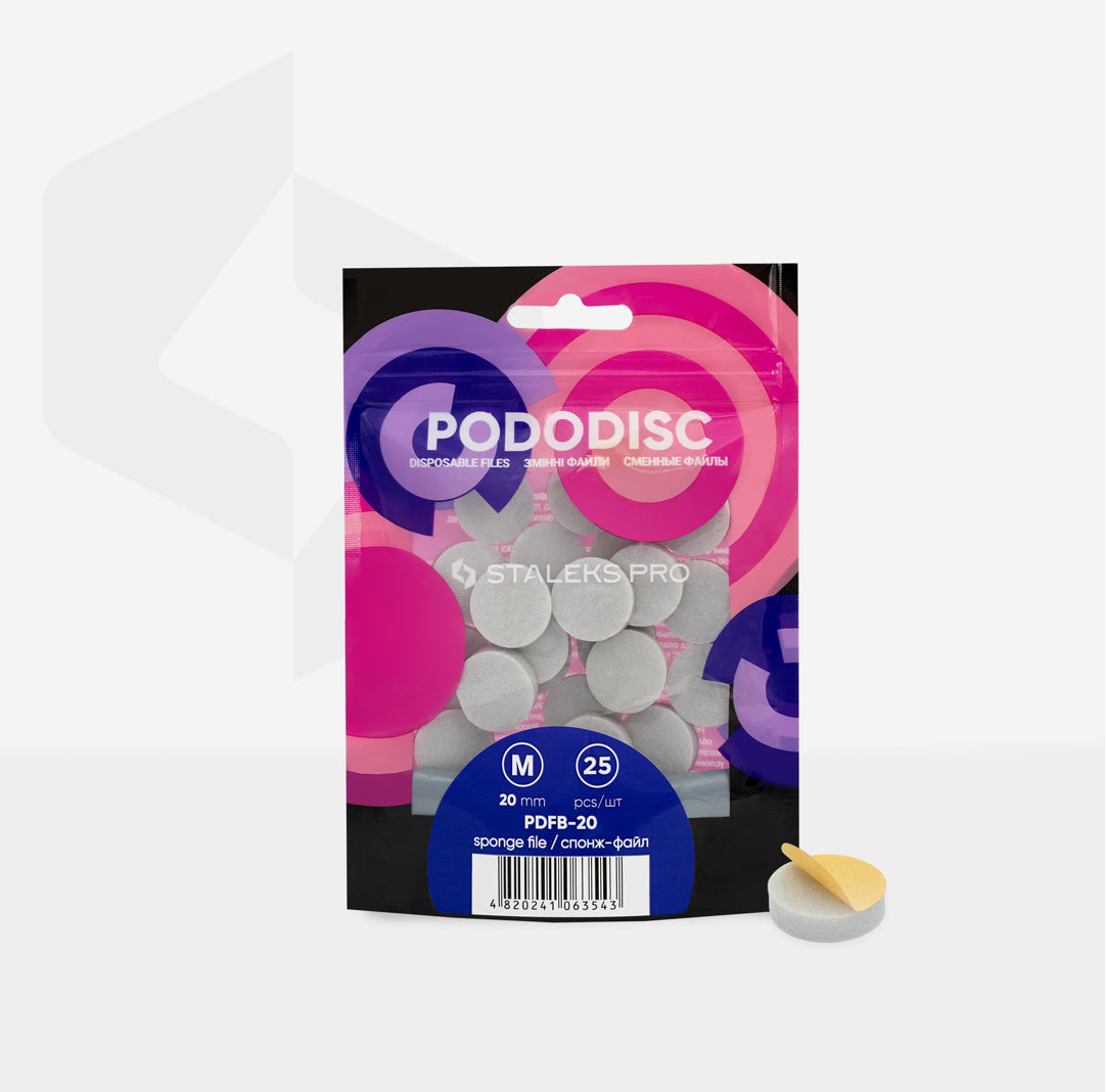 Staleks Pro Pododisc disposable sponge file refills for pedicure, 20mm, 25 pieces