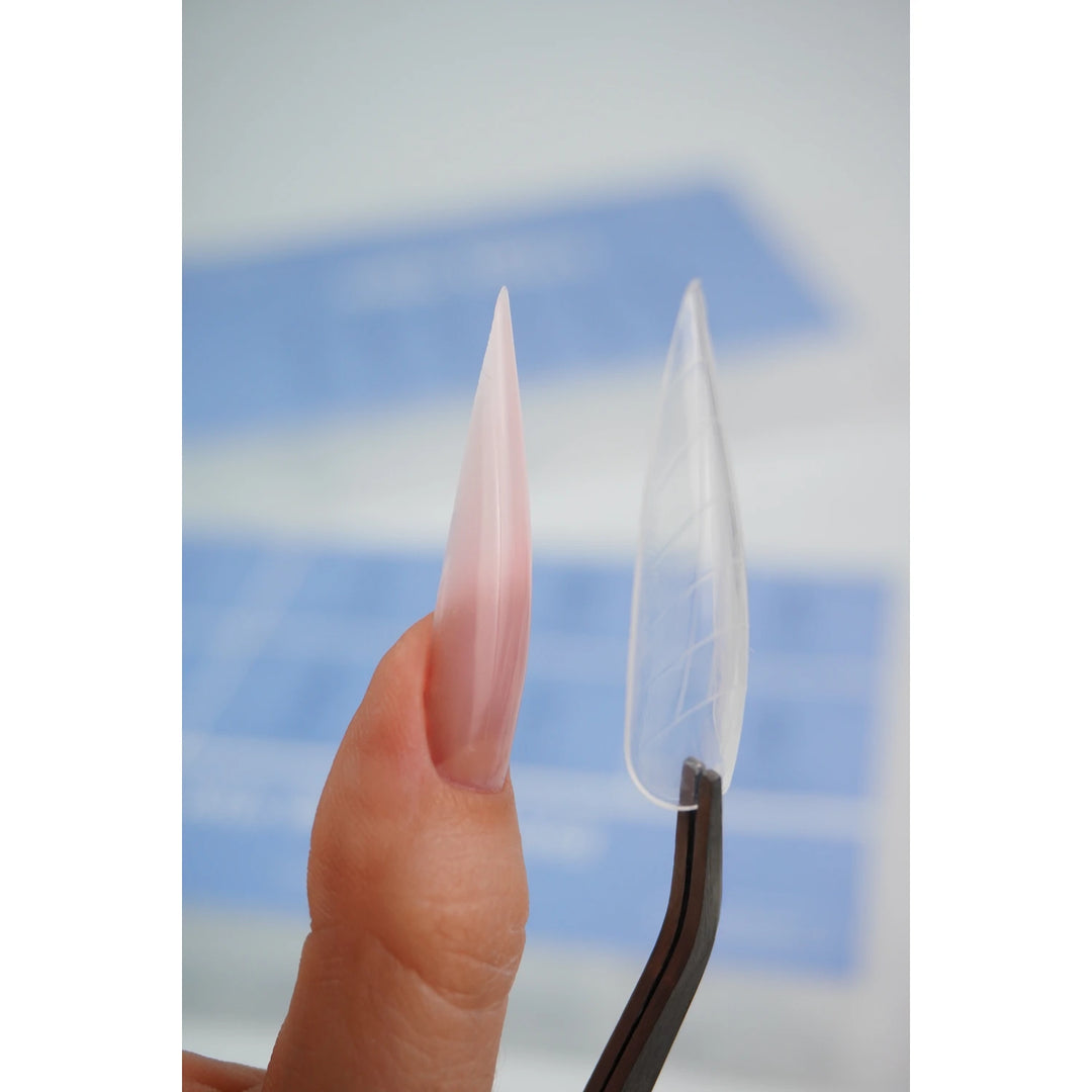 TOUCH Upper Forms Stiletto – side view of nail and upper form