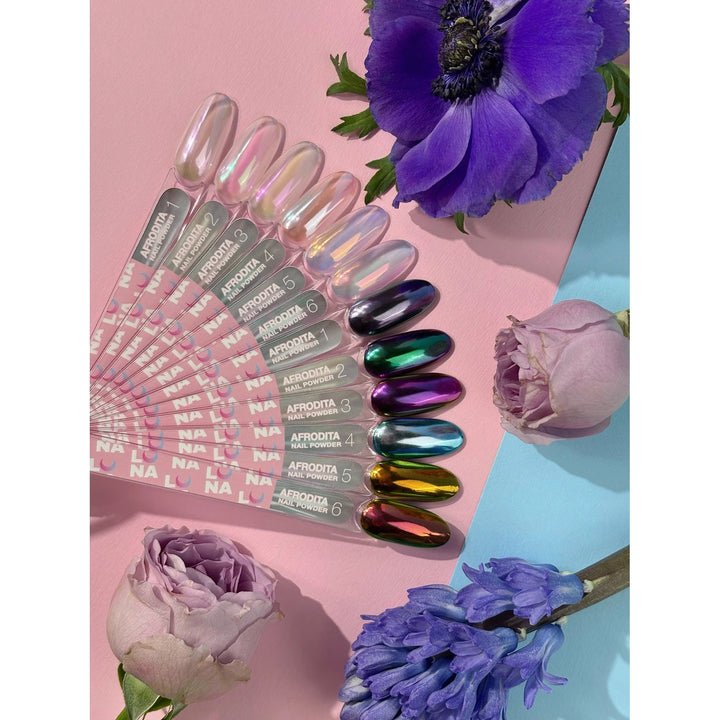 LUNAmoon Afrodita Nail Powder Set, 6 pigmentos