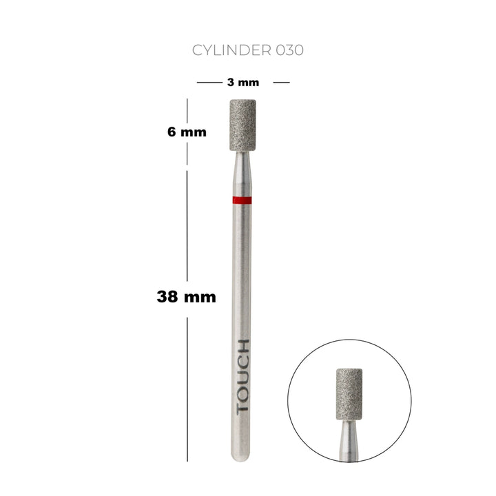 TOUCH Gyémánt maró Cylinder 3,0 mm, piros