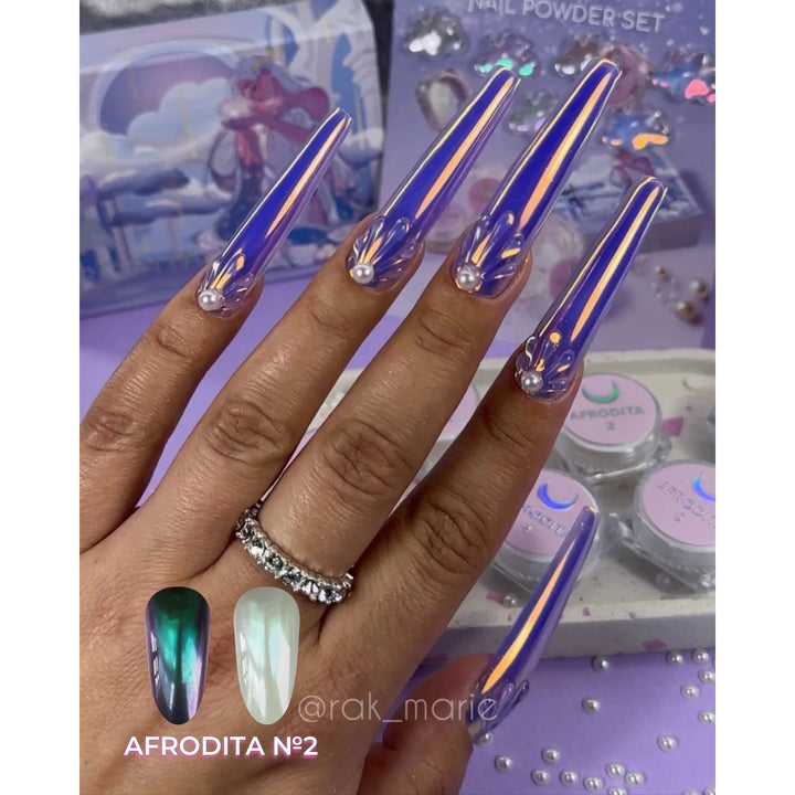 LUNAmoon Afrodita Nail Powder Set, 6 pigmentos