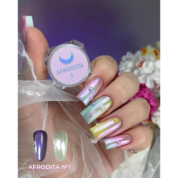 LUNAmoon Afrodita Nail Powder Set, 6 pigmentos