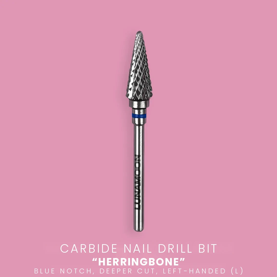 LUNA carbide drill bit Herringbone with deeper blue cut, 4.2 mm, left-handed