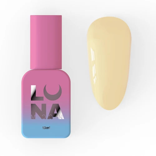 Light beige UV gel polish bottle and nail swatch for manicure and pedicure
