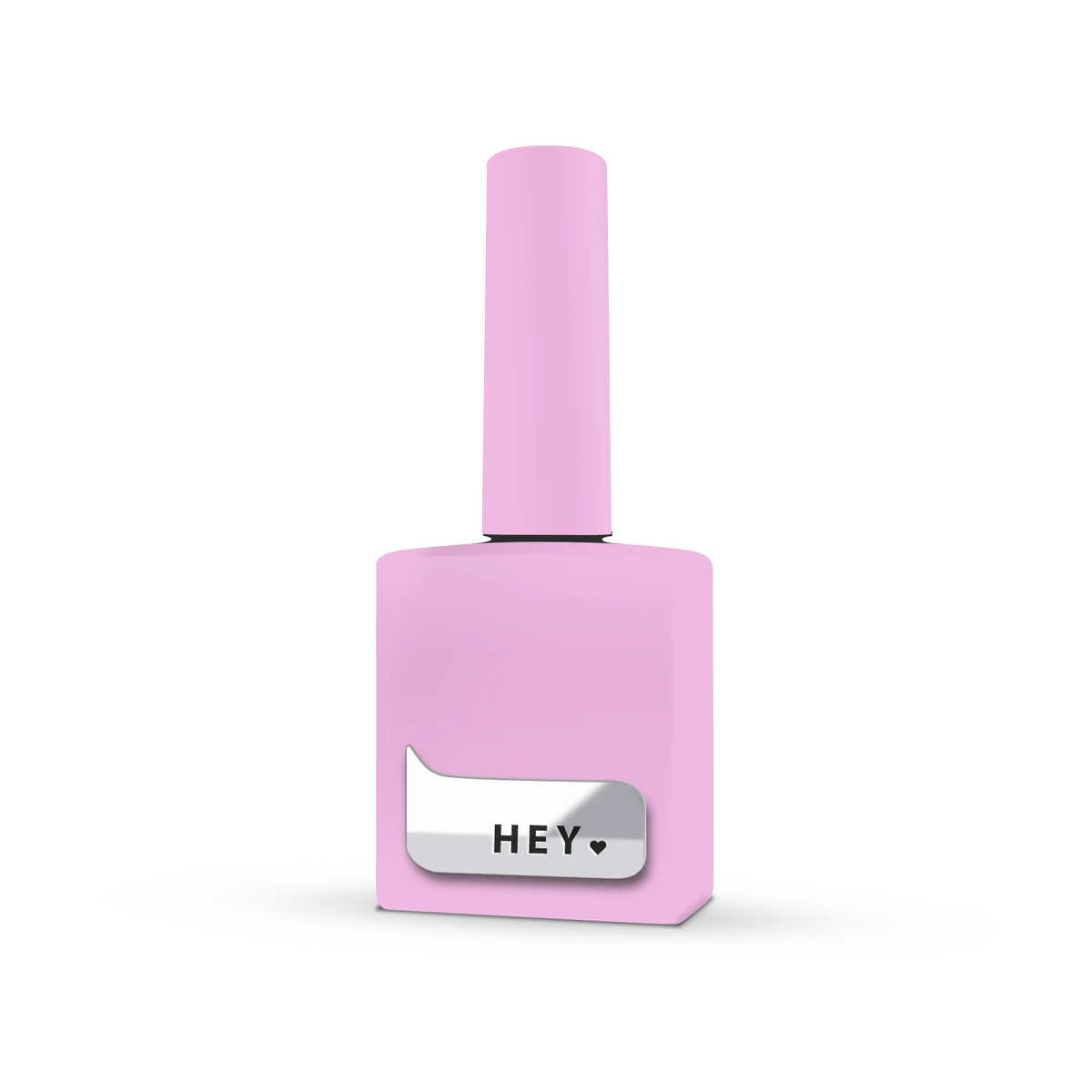 Light pink nail polish bottle with HEY label for manicure and pedicure
