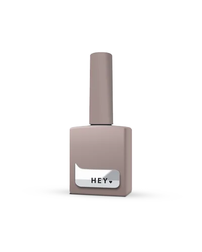 Beige gel nail polish bottle with 'HEY' label, ideal for manicures and pedicures