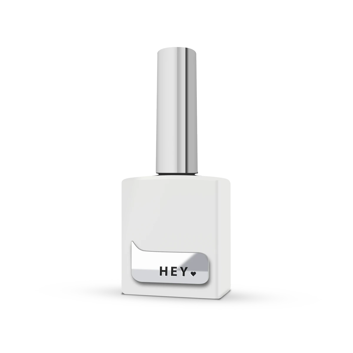 White gel nail polish bottle with silver cap for manicure and pedicure