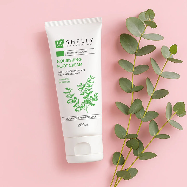 SHELLY Crema nutritiva para pies, 200 ml, con aceite de macadamia y extracto de eucalipto
