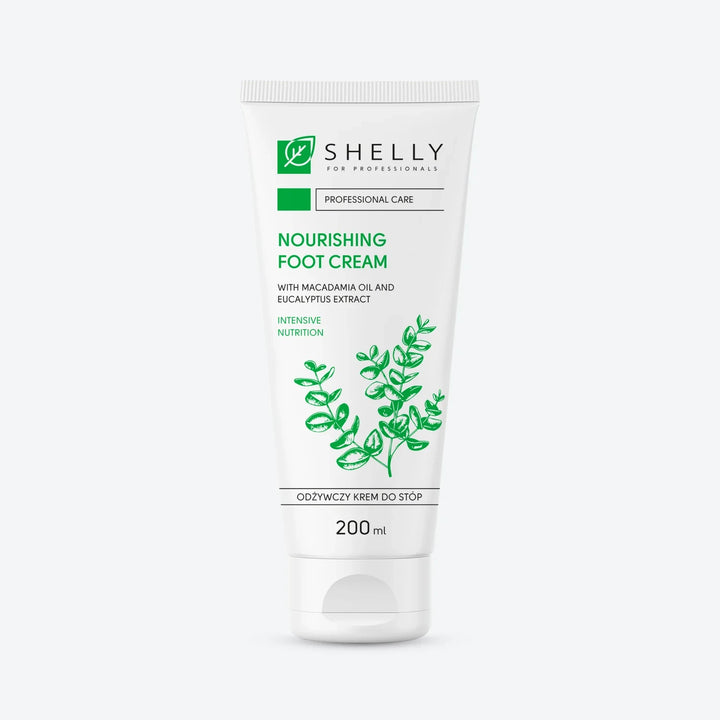 SHELLY Crema nutritiva para pies, 200 ml, con aceite de macadamia y extracto de eucalipto