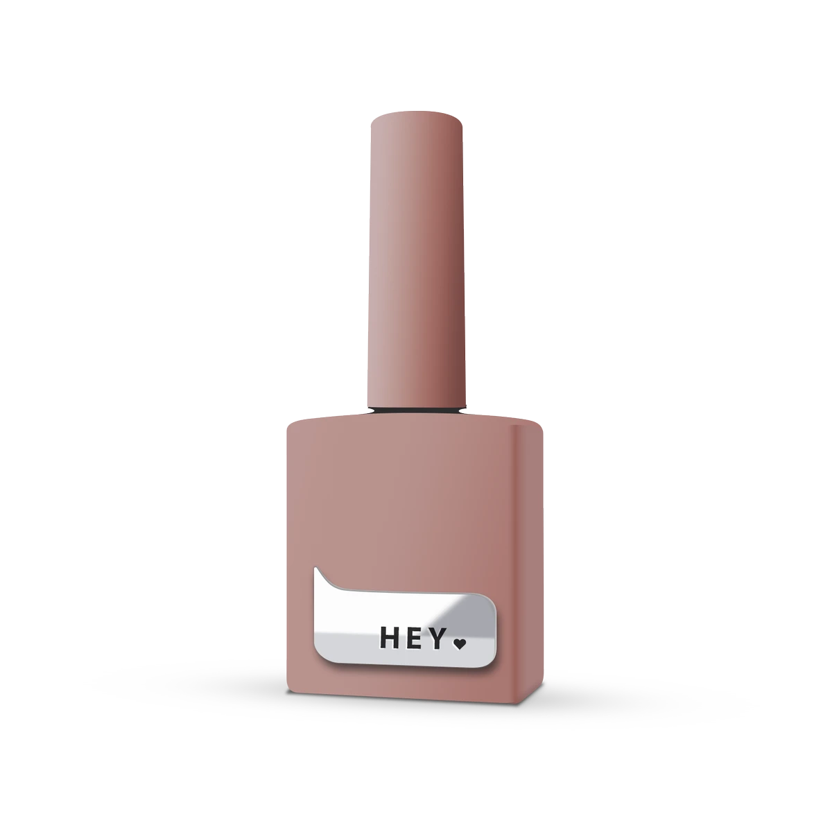 Nude gel nail polish bottle with HEY label for professional manicure