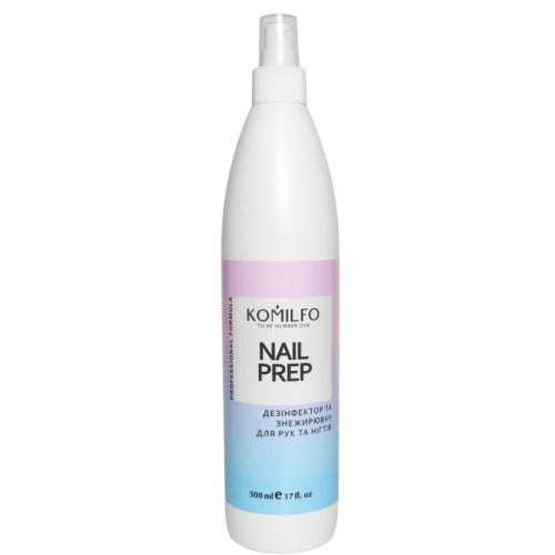 Komilfo Nail Prep professional nail disinfectant 500ml spray bottle for manicure