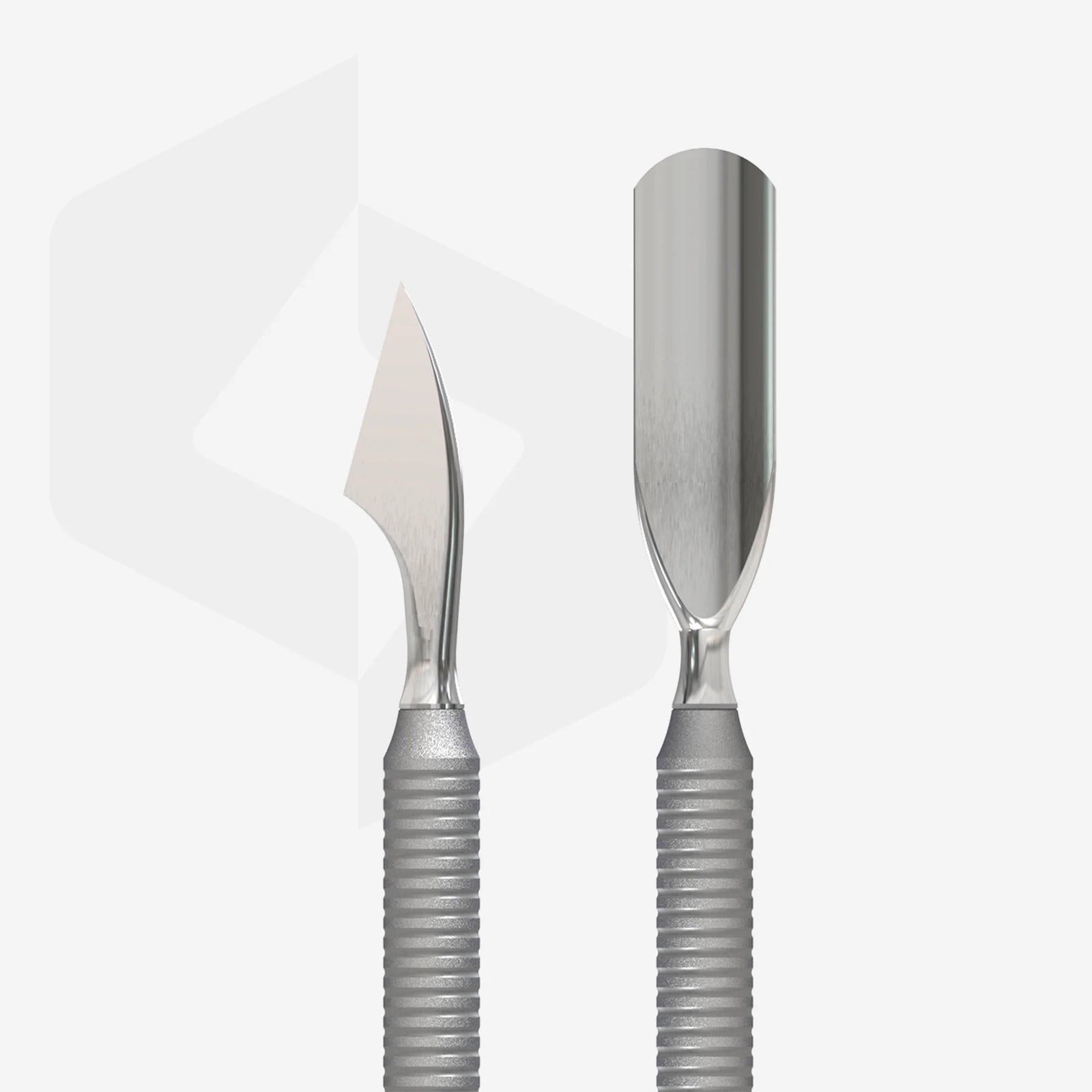 Stainless steel dual-ended cuticle pusher and scraper for manicure and pedicure