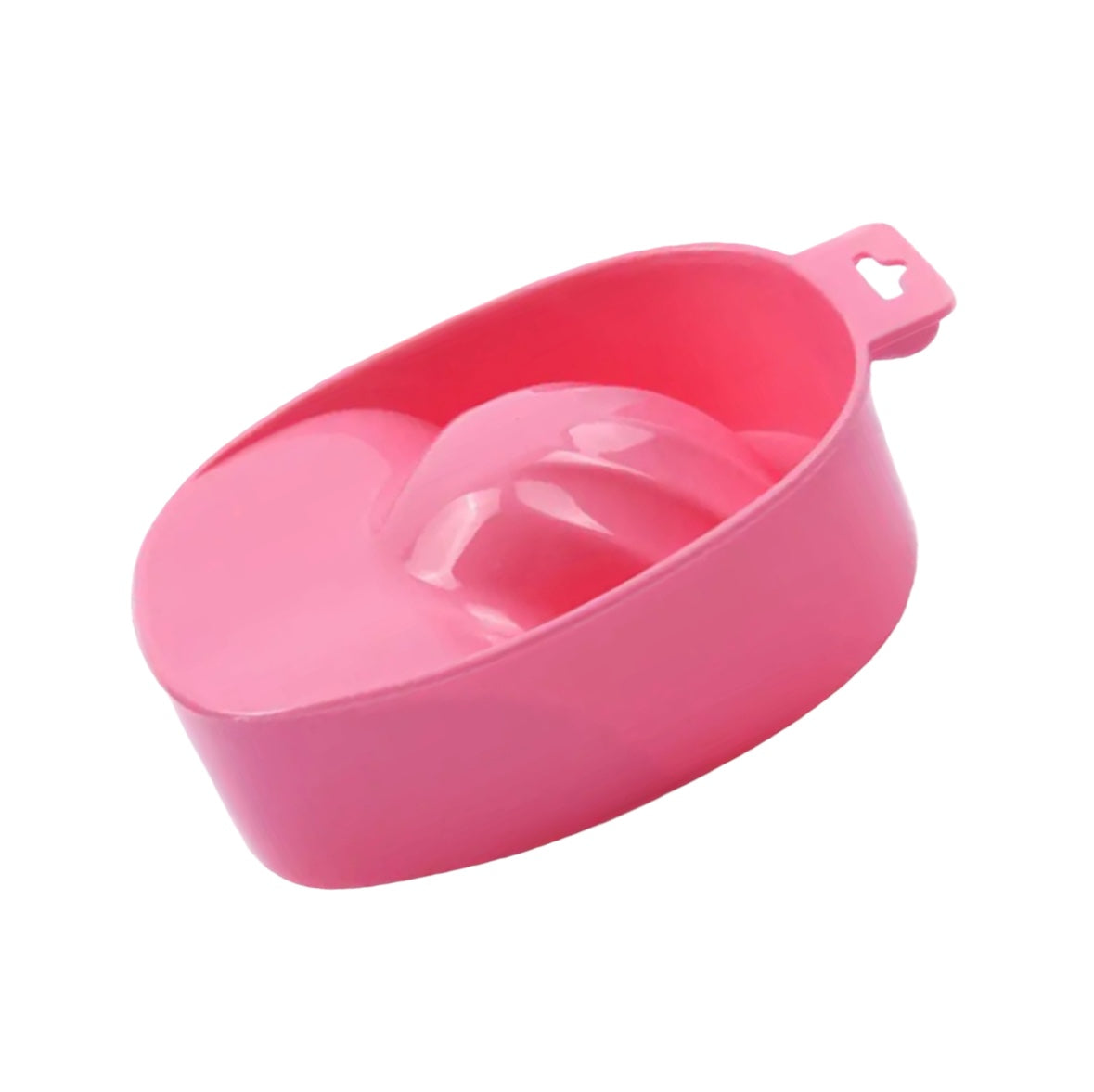 Pink nail soak bowl for manicure, reusable plastic hand soaking dish