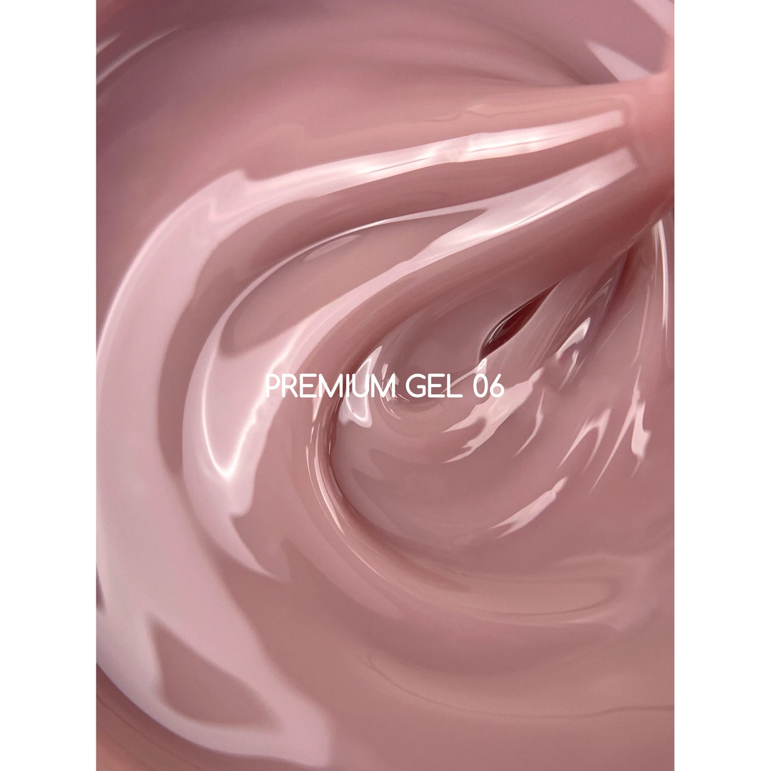 Pink gel with swirling pattern and &