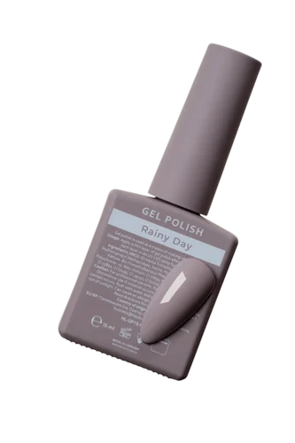 Rainy Day gel polish bottle with a taupe shade for manicures and pedicures