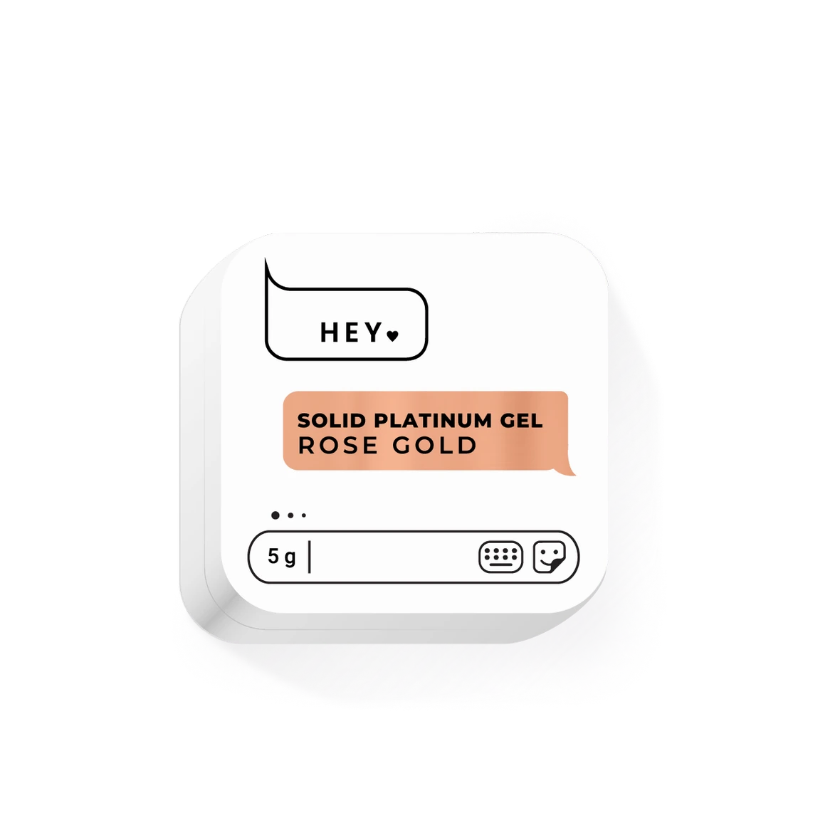 Solid platinum gel nail polish in rose gold, 5g container, for manicures and nail art