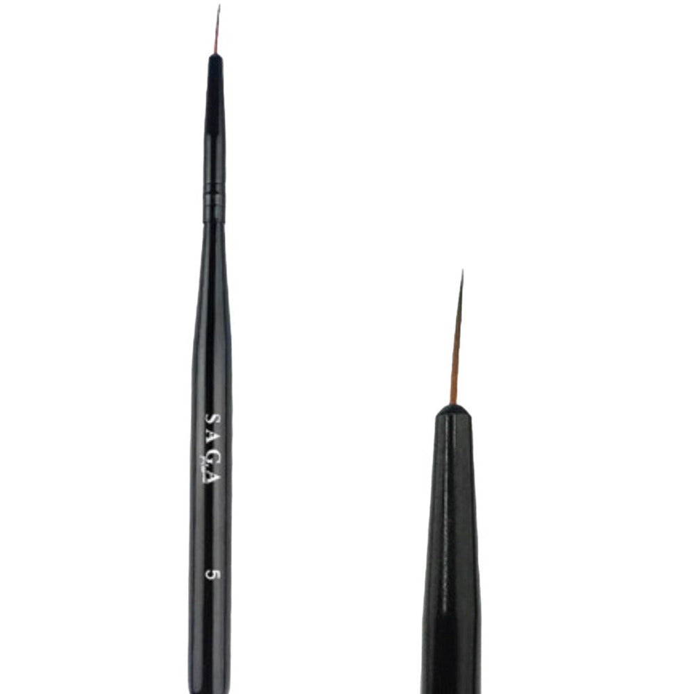Black fine tip nail art liner brush for manicure and gel polish detailing
