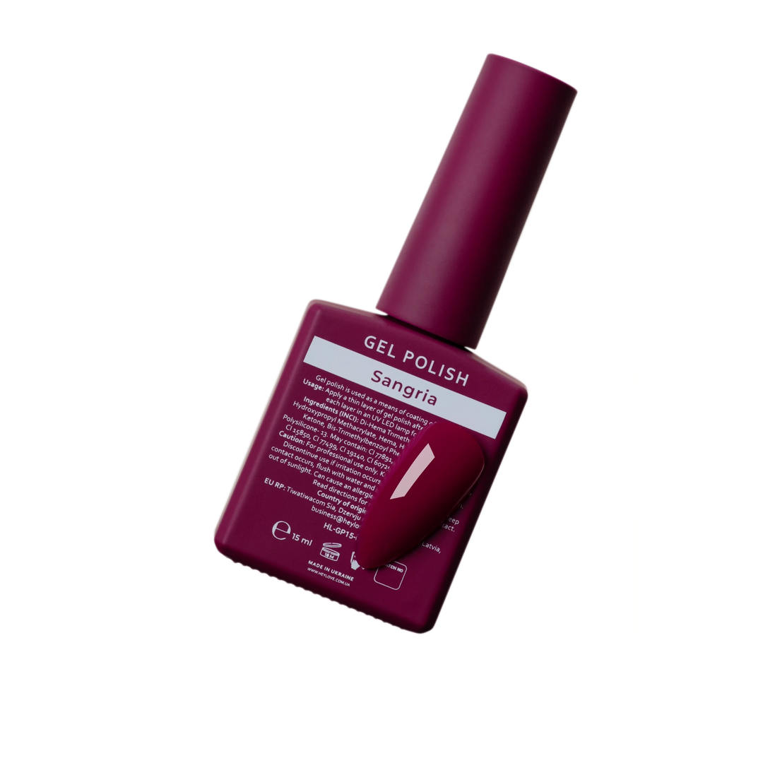 Esmalte Semipermanente HEYLOVE Sangria, 15 ml - Foto №3