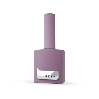 Light purple gel nail polish bottle with 'HEY' label, manicure supplies product