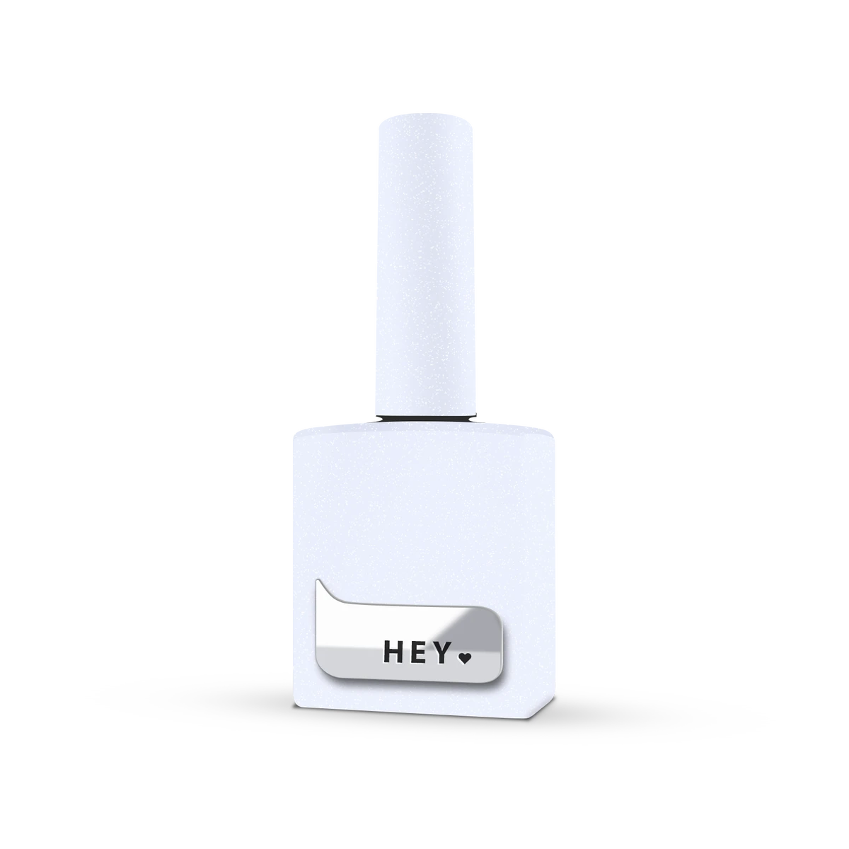White gel nail polish bottle with silver label, professional manicure product