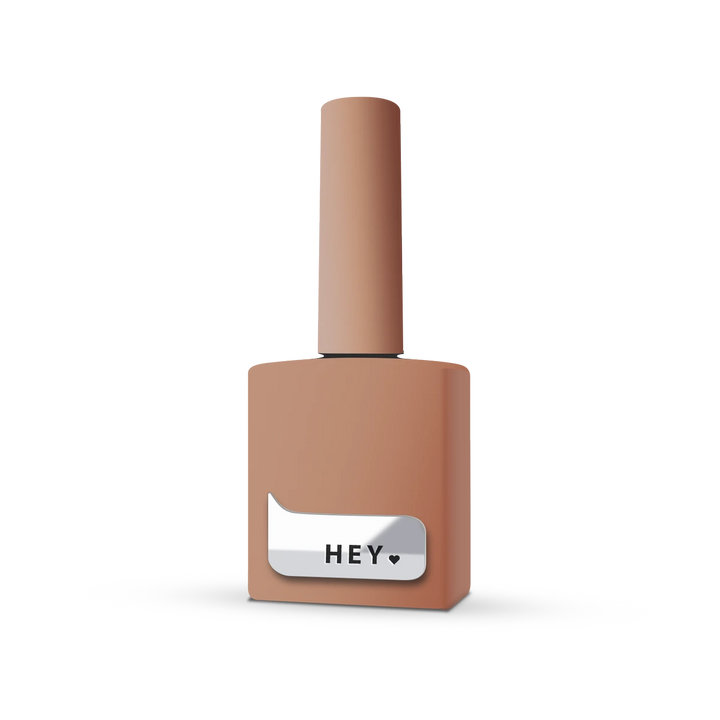 Neutral beige gel nail polish bottle with &