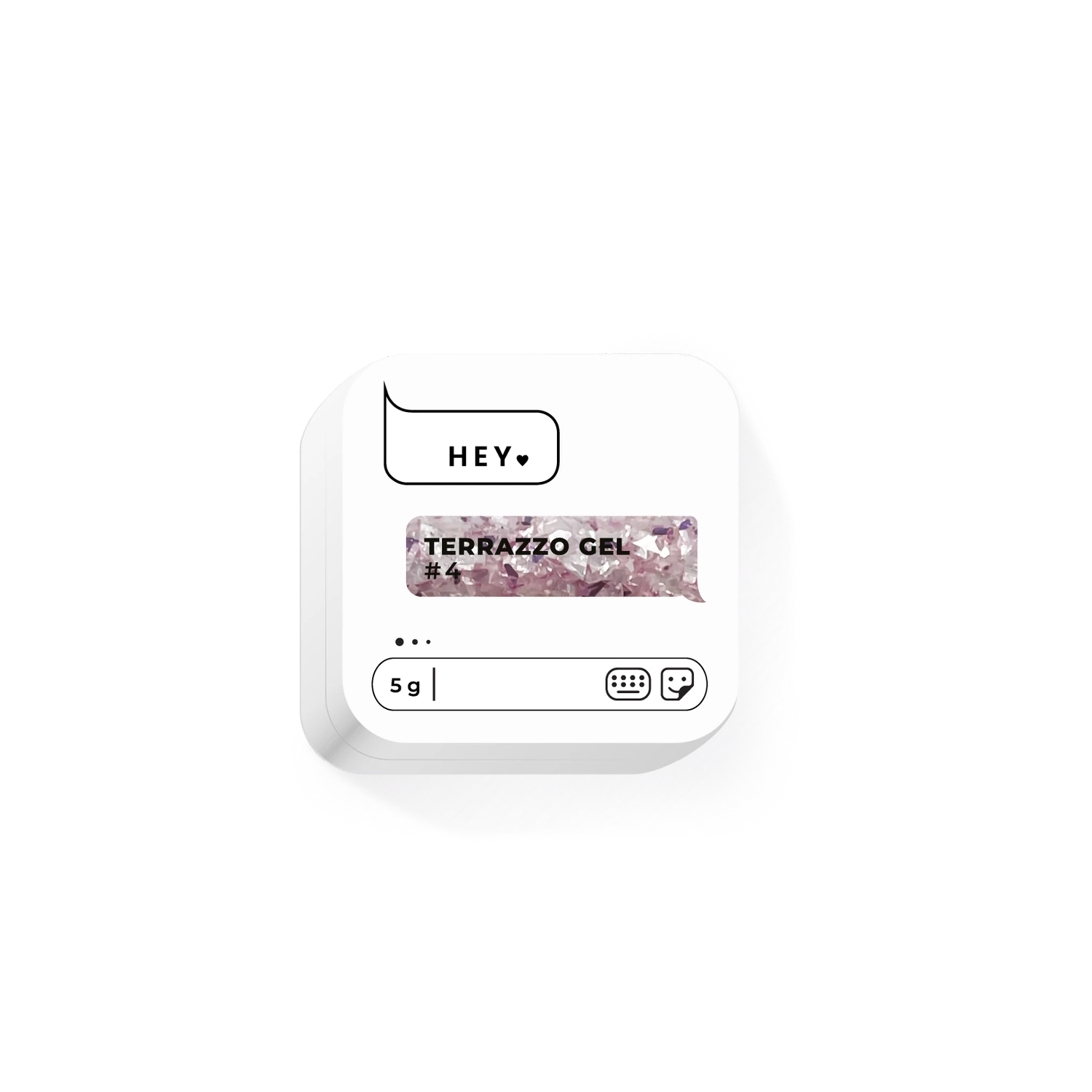 Terrazzo Gel #4 UV nail gel in light pink with glitter, 5g jar for manicure