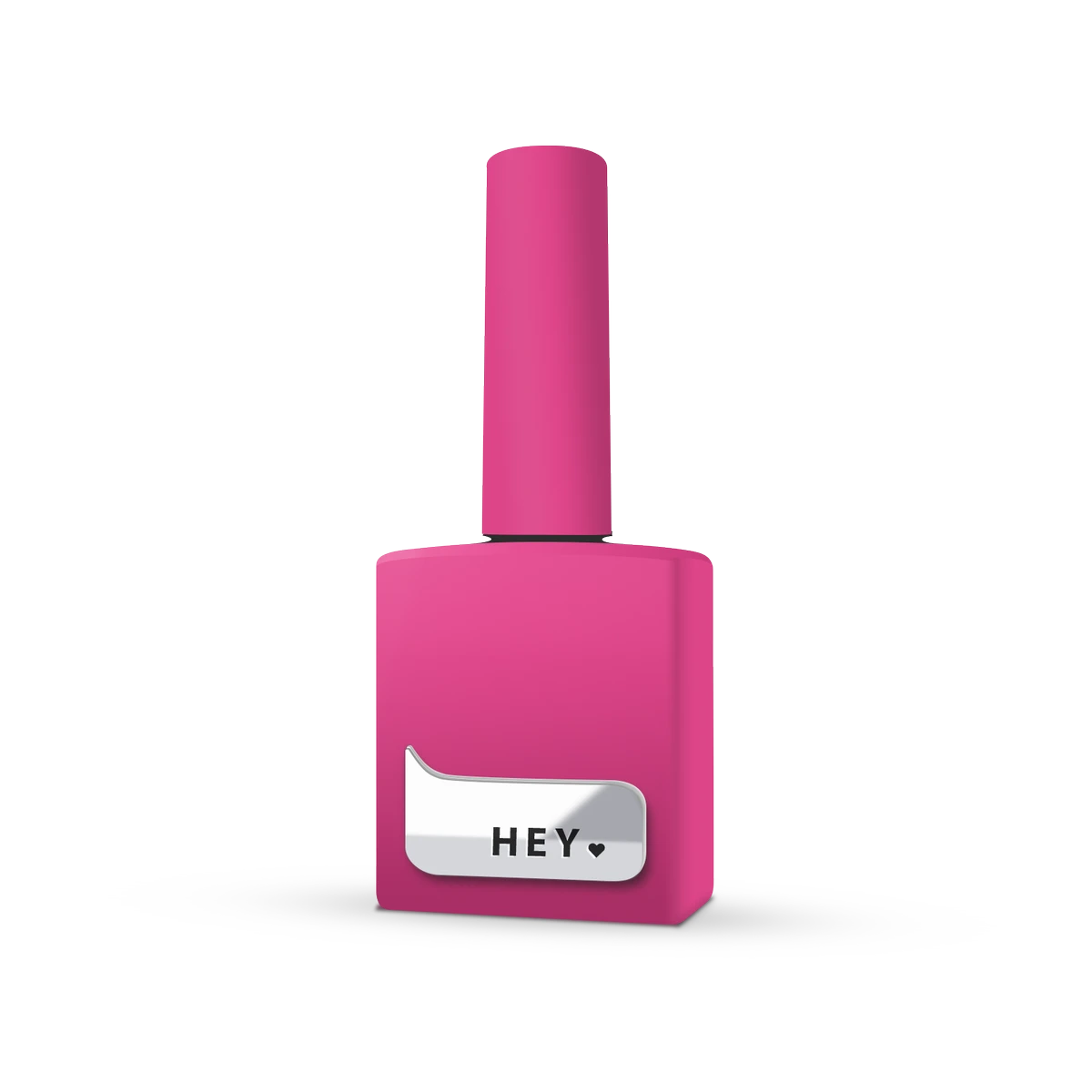 Pink gel nail polish bottle with label reading HEY, suitable for professional manicure.