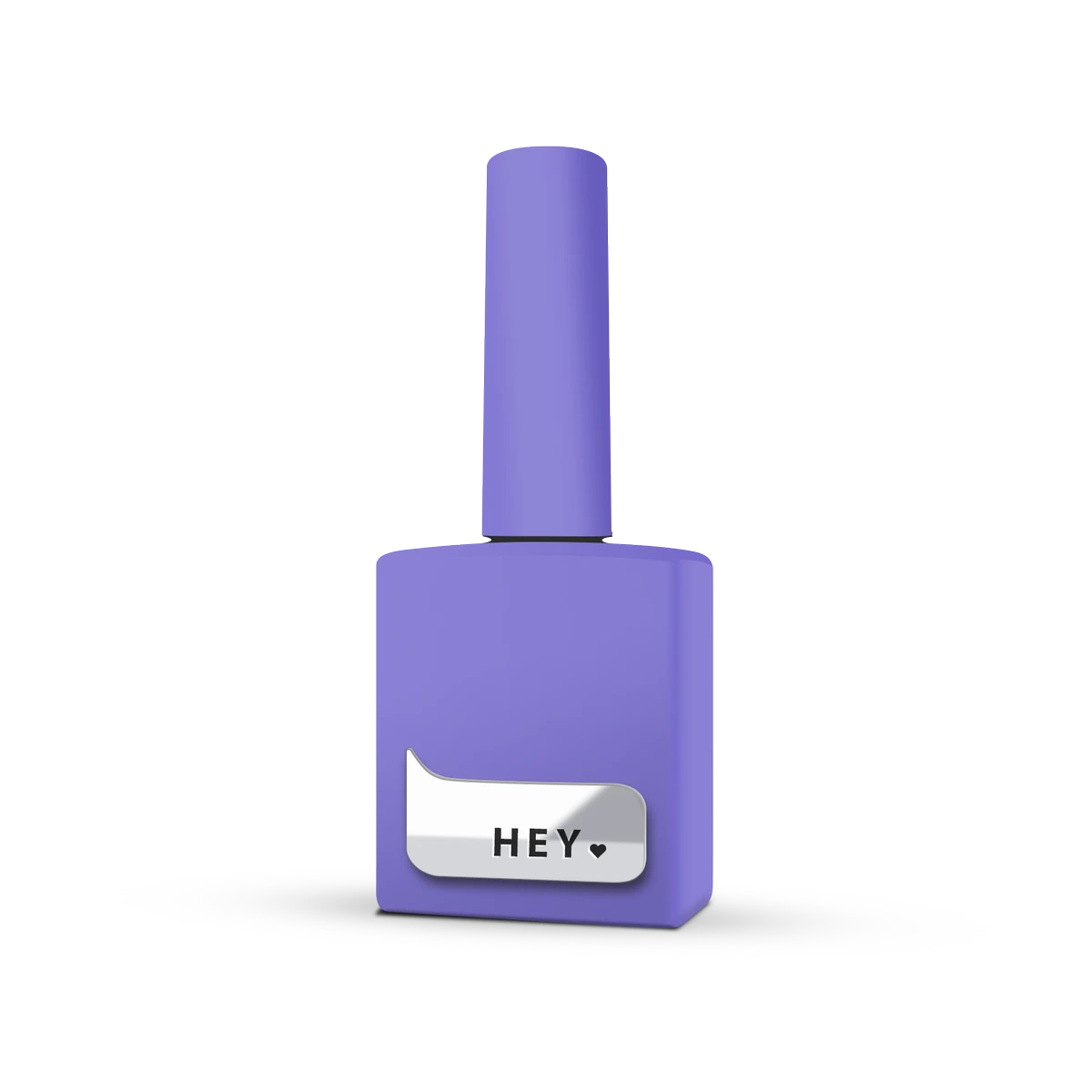 Periwinkle purple gel nail polish bottle with HEY label, manicure and pedicure product