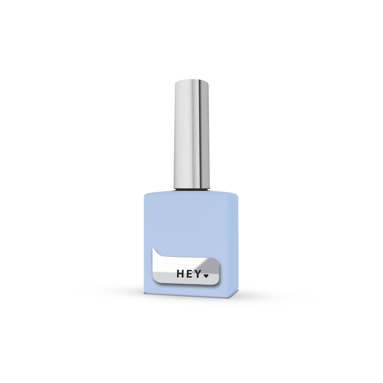 Light blue nail polish bottle with silver cap for professional manicure