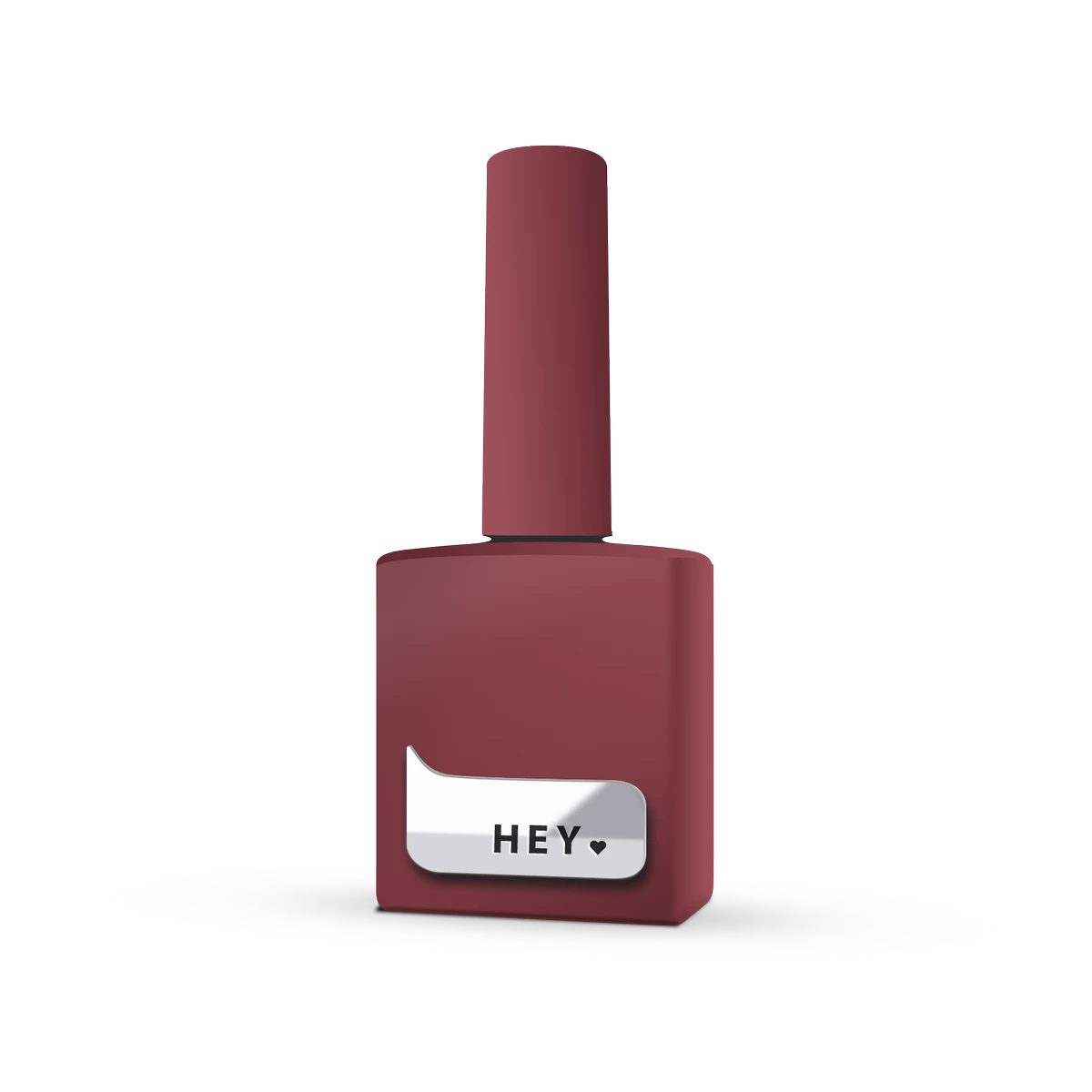 Wine red gel nail polish bottle with HEY label for professional manicure