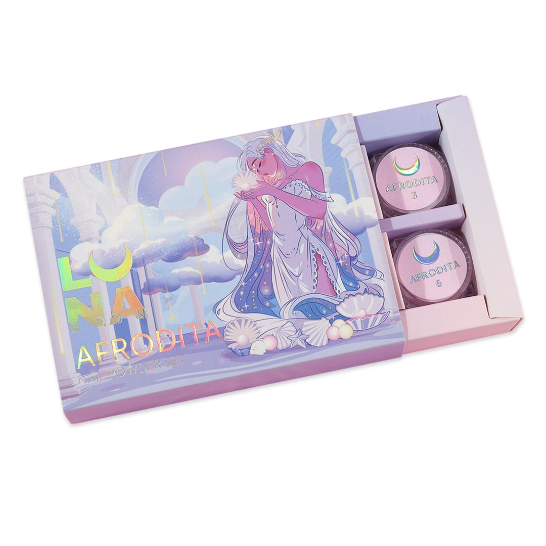 LUNAmoon Afrodita Nail Powder Set, 6 pigmentos