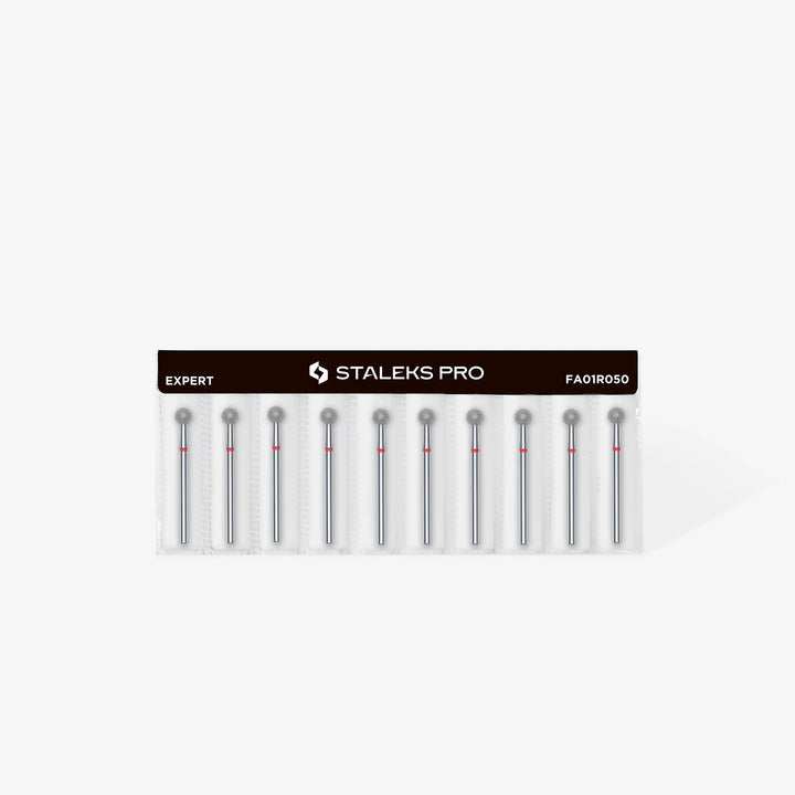 Diamantový nástavec na nechty, “ball”, červený, priemer hlavy 5 mm FA01R050