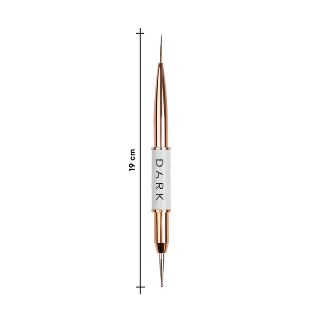 DARK Oboustranný štětec (liner 13 mm + zdobicí kulička 1,2 mm) (nový design)