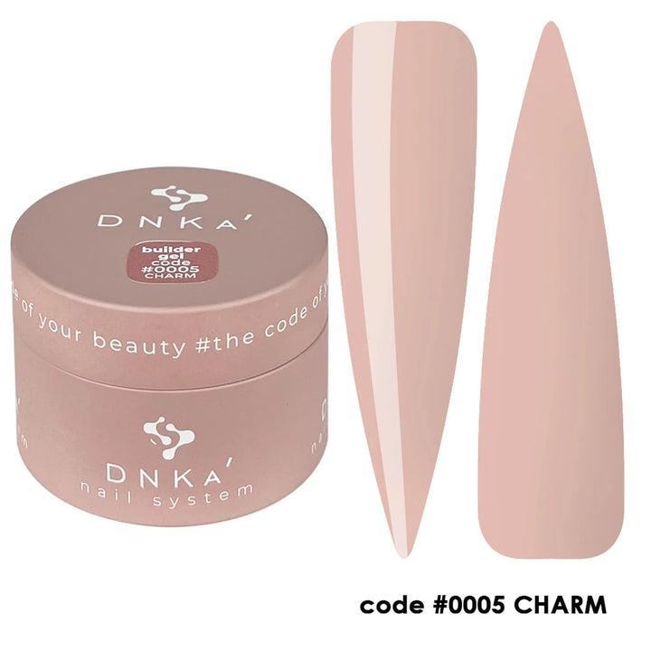 DNKA builder gel code 0005 CHARM with nude pink color sample for nails