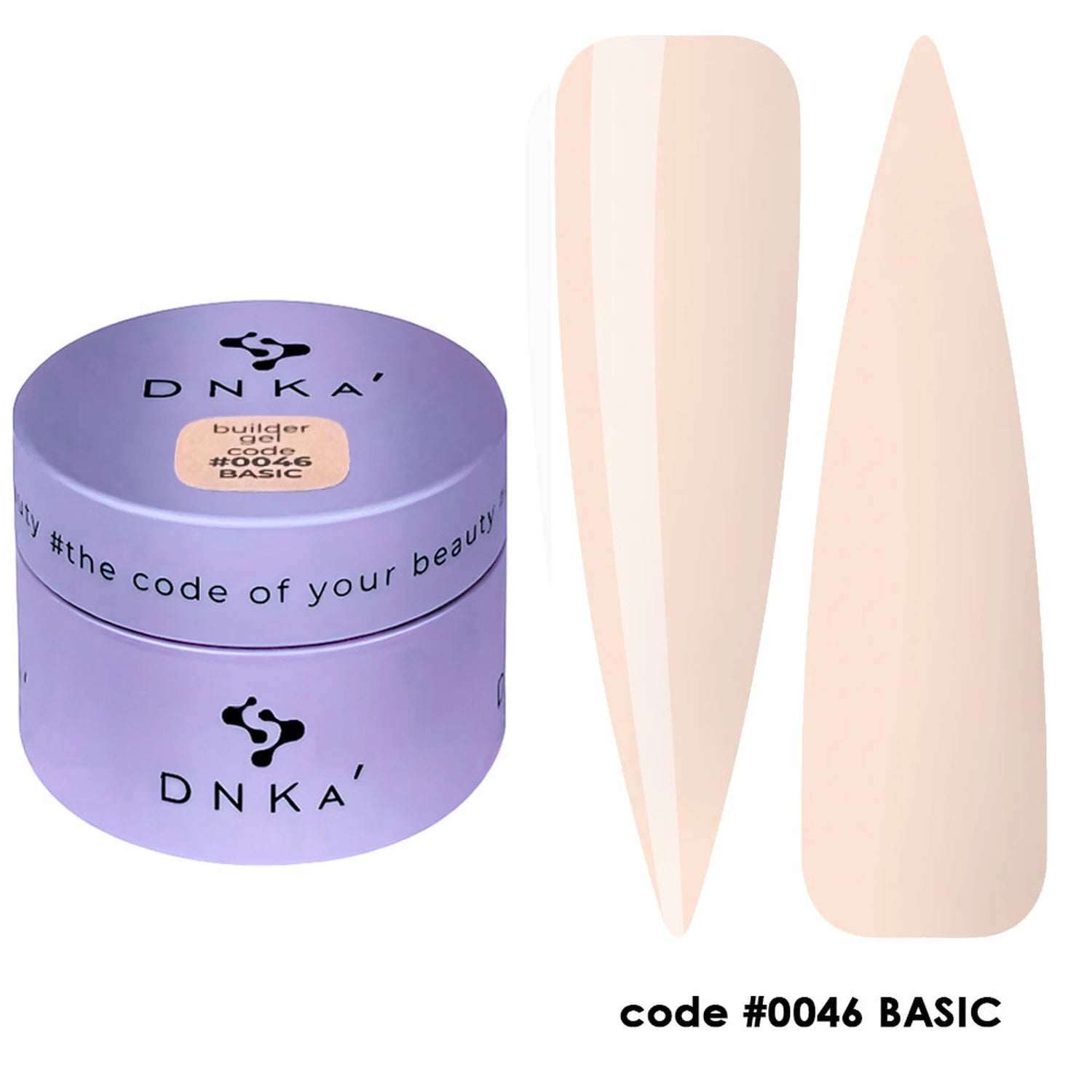 DNKA builder gel code 0046 BASIC with swatches, professional nail extension gel